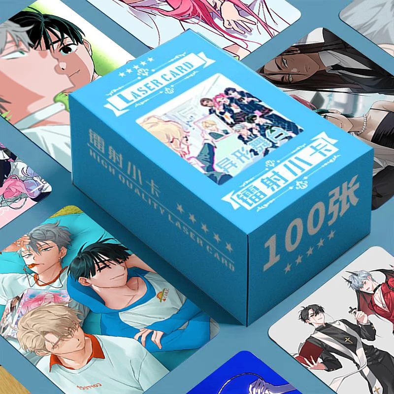 Tarjeta fotográfica de escenario alienígena, álbum de tarjetas Lomo láser de Manga, personajes de cómic para tarjetas de colección de Fans, 100 unid/set