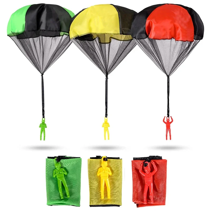 1-3 pçs mão jogando pára-quedas crianças mini pára-quedas brinquedo de praia ao ar livre educacional pai criança entretenimento brinquedos