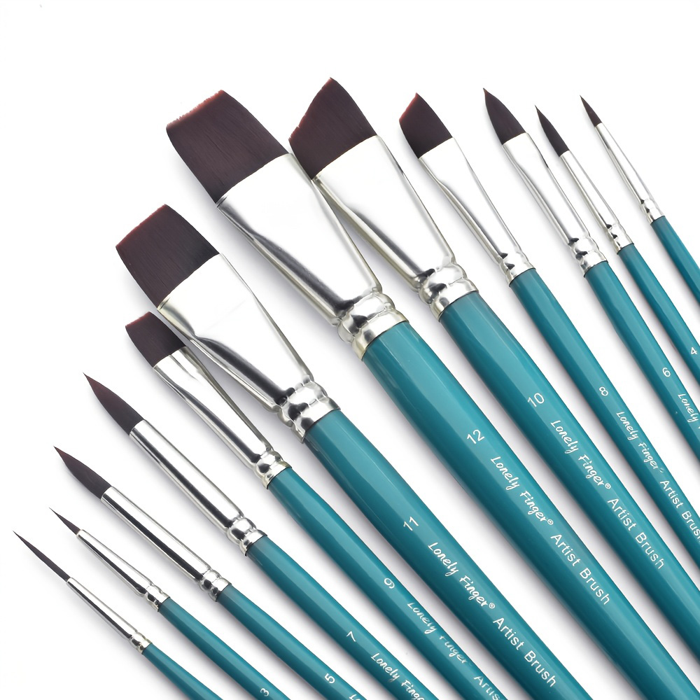 12/24pcs Professional Face Painting Brush Set with Premium Nylon Bristles for Stage Makeup Petal Dome Tips, Embossing & Linework