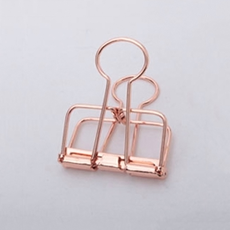 Clips de reliure en or rose, 5 pièces, trombone, fournitures scolaires et de bureau, fournitures de reliure, sac de fichiers, sacs de Documents, Clips métalliques