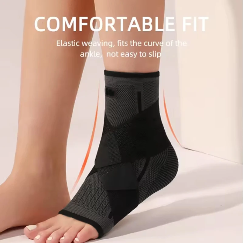Tobillera de compresión ajustable para hombre y mujer, Protección deportiva para correr, senderismo, baloncesto