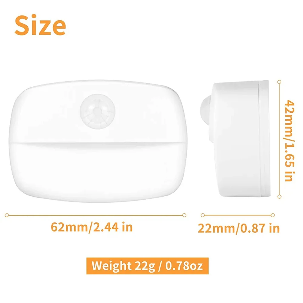 Luz LED nocturna para interiores con Sensor de movimiento, luces con pilas para pasillo, escalera, baño, armario y dormitorio