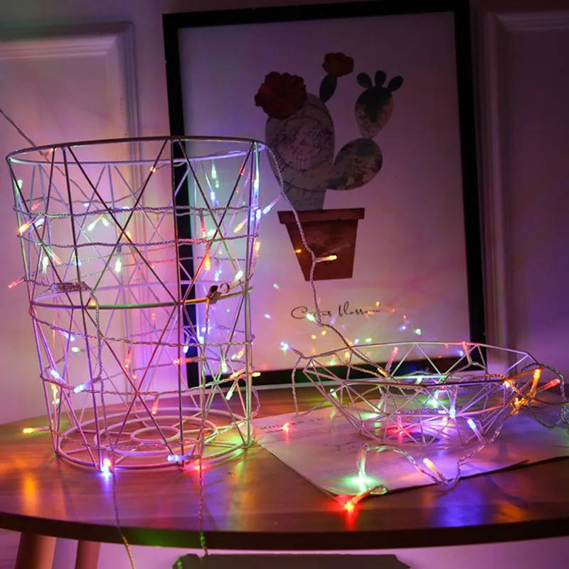 220V EU Plug 5M คริสต์มาสกลางแจ้ง 40LED String Light Garlands ตกแต่งโคมไฟ Fairy สําหรับงานแต่งงานหน้าแรกวันหยุดไฟ