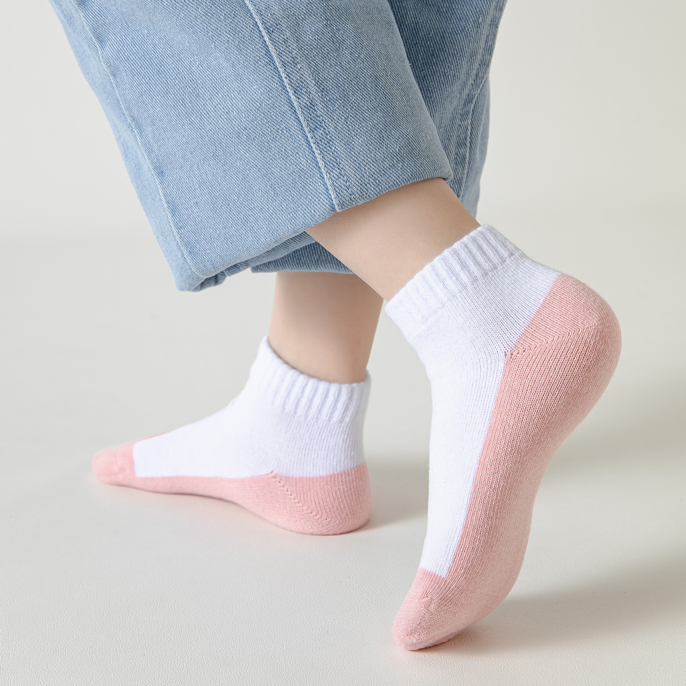 5 pares de calcetines de primavera para niños 100% algodón moda para niños negro blanco rosa estudiante bebé niña niño calcetines cortos deportivos para 1-12 años