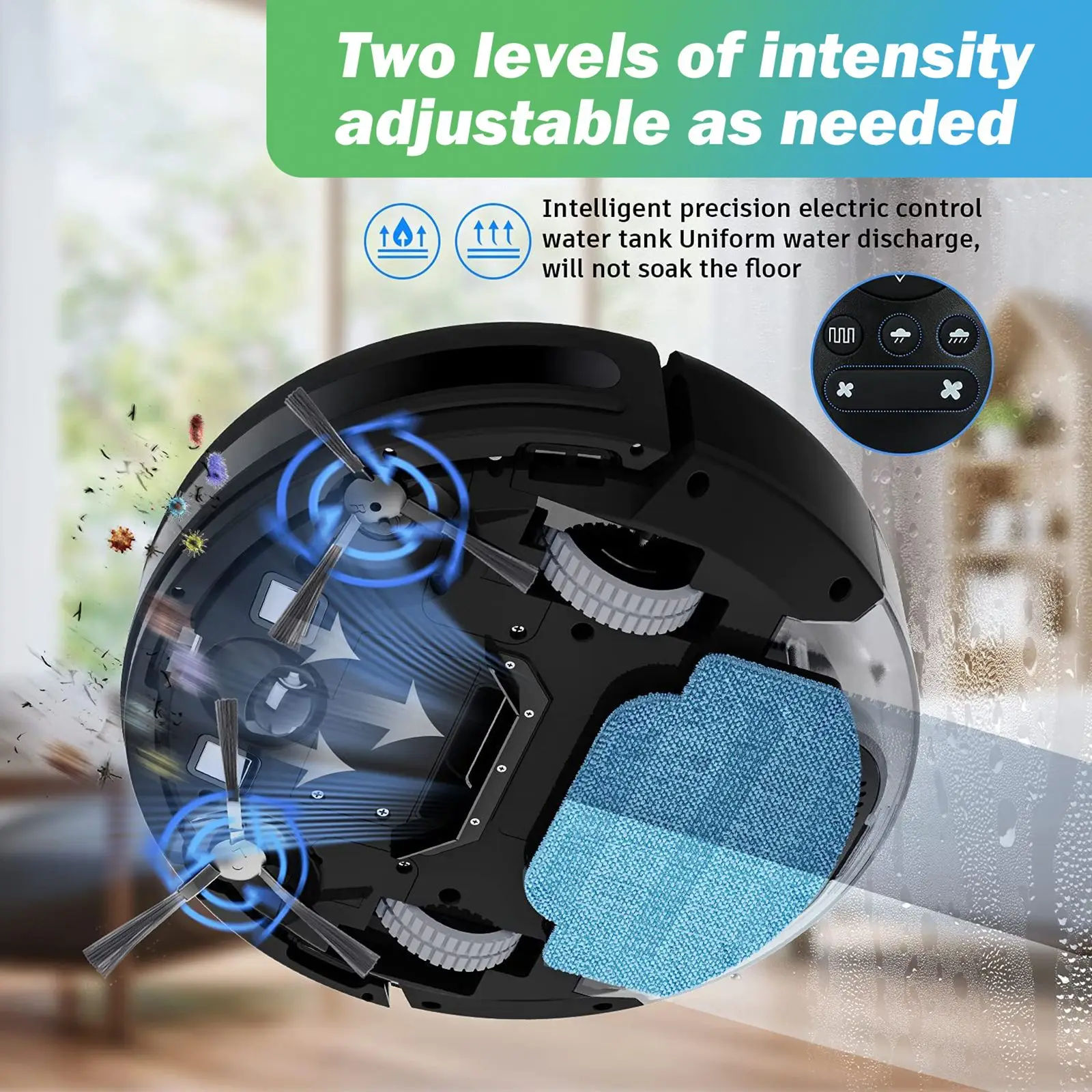 GOOVI G20 Roboter-Staubsauger, 6000 Pa, automatische Reinigung, 3-in-1, Mopp und Sweep, 2500 mAh Akku, Smart WiFi, leise, starke Saugkraft für Tierhaare