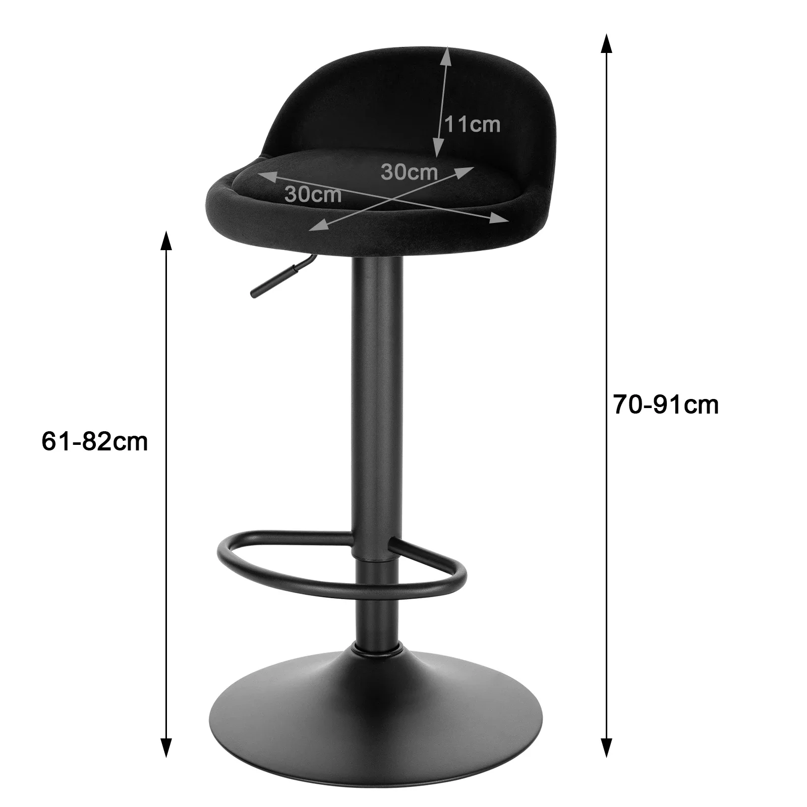 2PCs/Set Velvet Swivel Bar Chairs with Footrest Backrest  Height-Adjustable Bar Stool for Coffee Tea Kitchen Bar Home