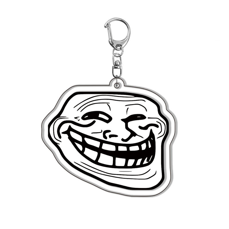 面白い TrollFace キーホルダーアクセサリーバッグ NoMeGusta レイジフェイス ForeverAlone ペンダントキーチェーンリングキーリングジュエリーファンギフト
