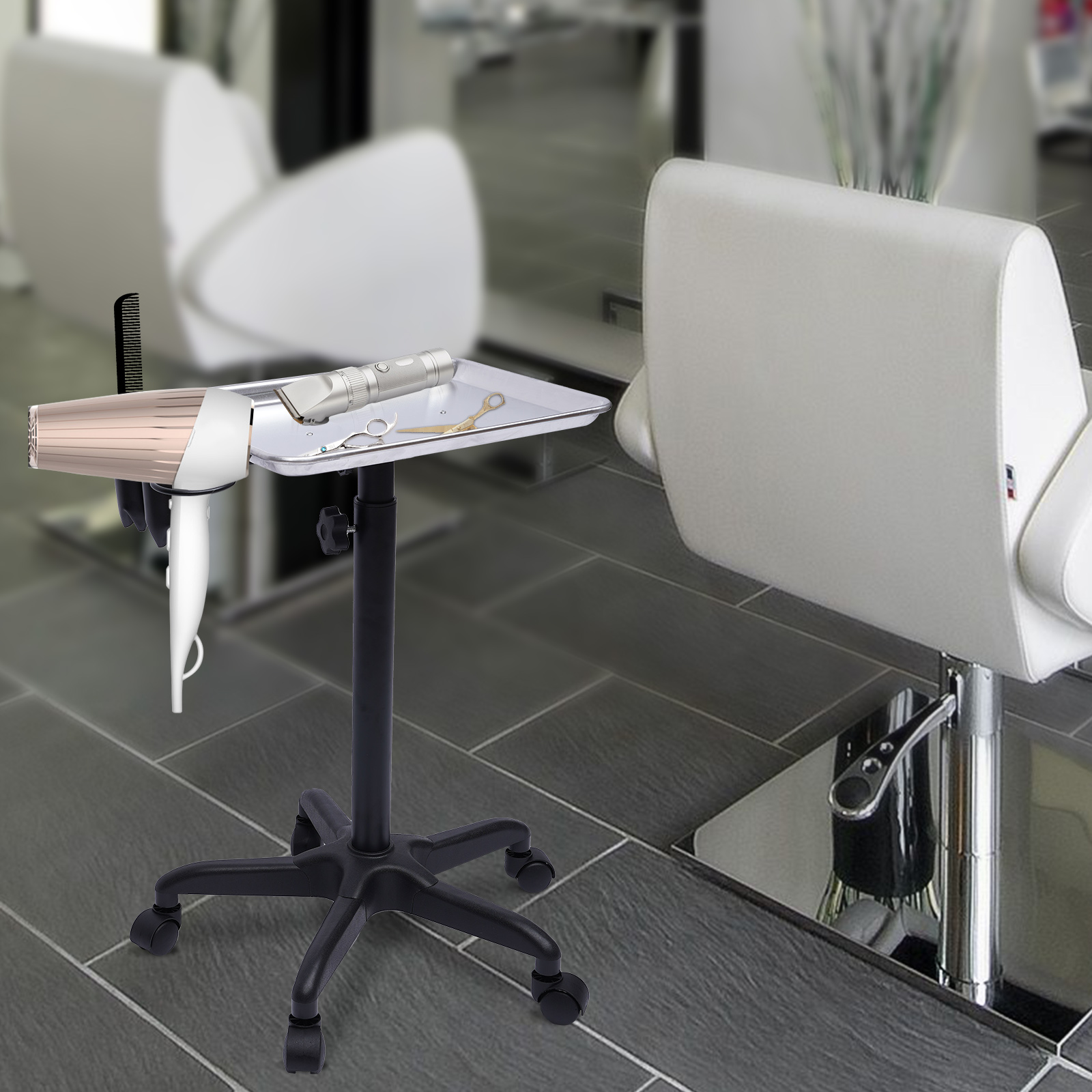 Mobile Rolling Mayo Stand Trolley, instrumento médico com bandeja removível e base