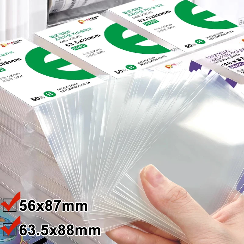 200–50 Stück Premium-Kartenhüllen aus durchsichtigem Kunststoff, stabiler transparenter Kartenhalter, Korea Kpop Idol, Fotokarte, holografische Schutzfolie