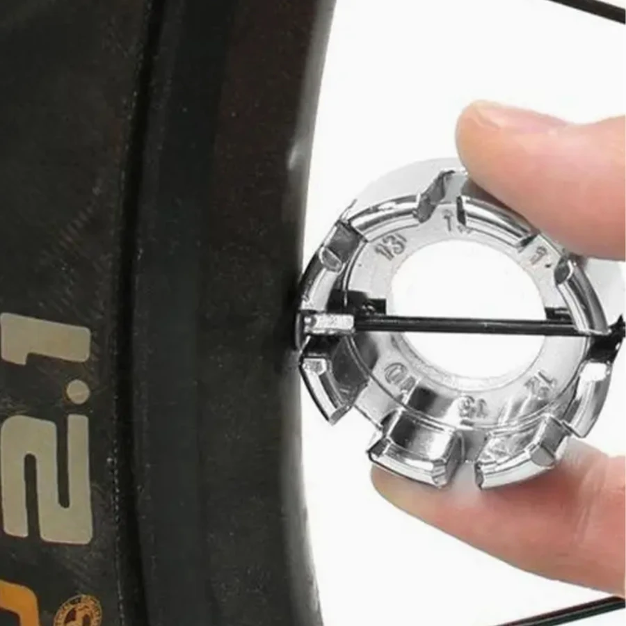 Chave de raio de bicicleta para manutenção, chave de bico de raio de bicicleta, chave de 8 vias para manutenção de bicicleta, usada para ajuste de fio de bicicleta