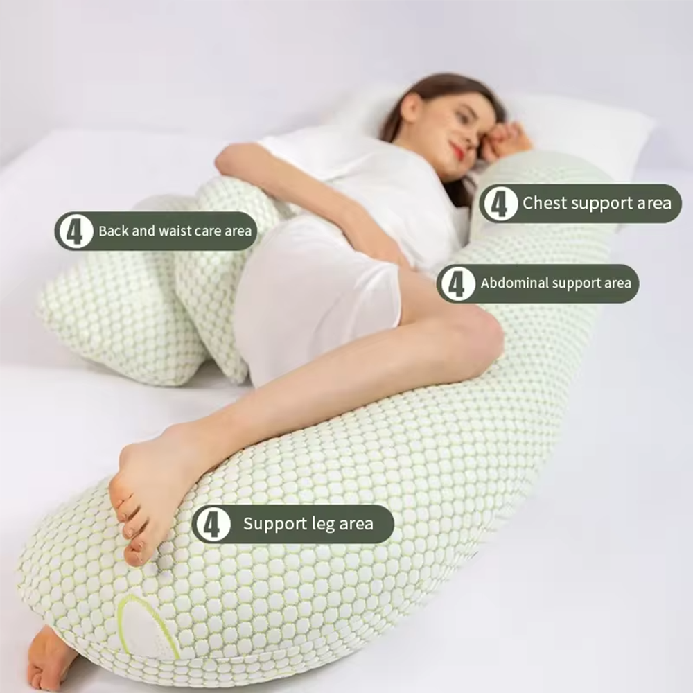 Almohada de embarazo multifuncional para mujeres embarazadas, cojín de algodón para amamantar, almohada de maternidad para dormir
