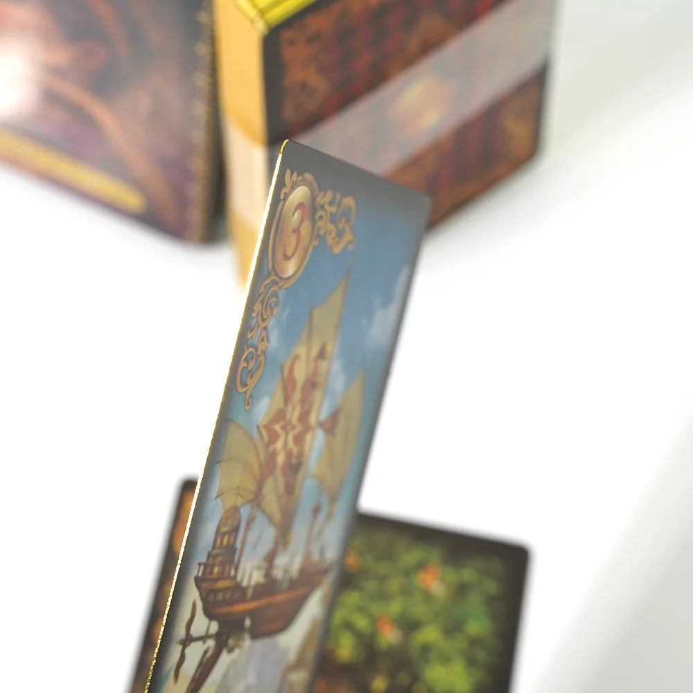 Jeu de Tarot Reverie Lenormand doré 11x6.5cm dans une boîte en fer blanc bord doré pour carte de jeu de divination 44 pièces