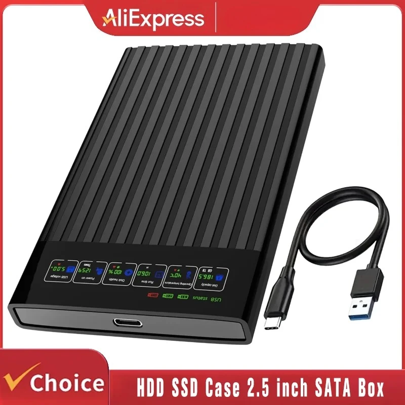 HDD SSD Caixa SATA de 2,5 polegadas USB 3.1 HDD Gabinete 6 Gbps Capas de disco rígido móvel para PC