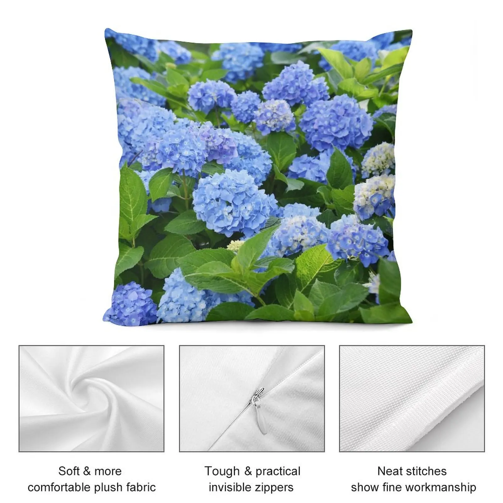 Ungu & Biru Nantucket Hydrangea Mekar Bantal Sofa Bantal Sofa Penutup Bantal