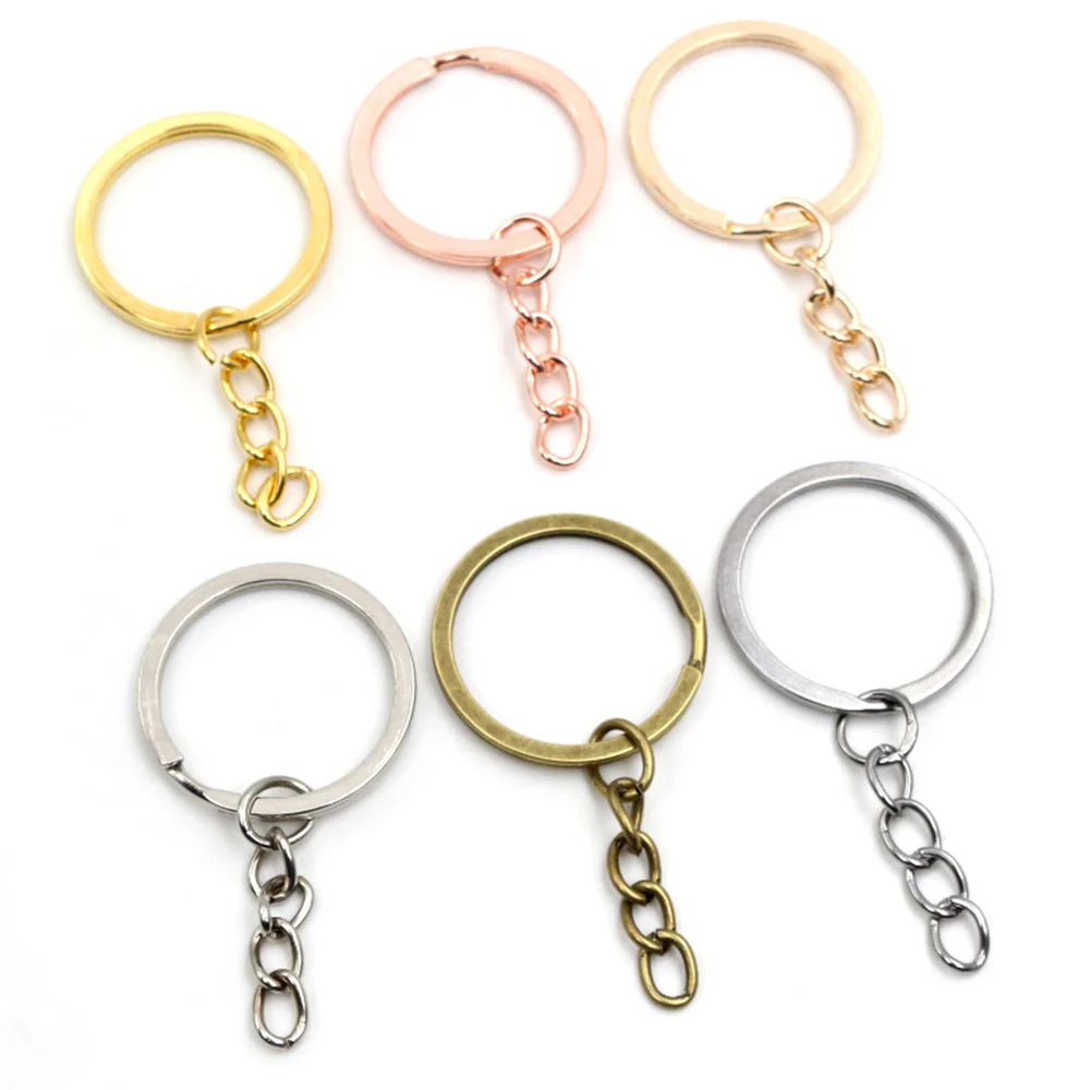 10 pezzi portachiavi catena color oro colore argento 30 mm portachiavi rotondo diviso in metallo portachiavi fai da te all'ingrosso