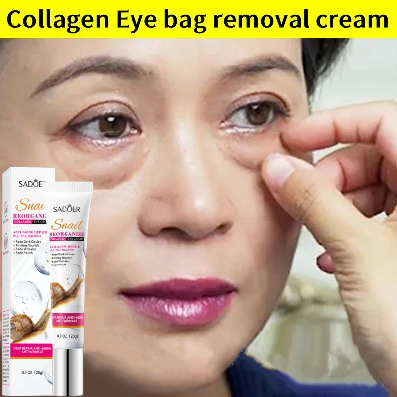 Caracol colágeno creme para os olhos anti círculos escuros remover sacos de olhos hidratante endurecimento beleza olhos produtos de cuidados com a pele