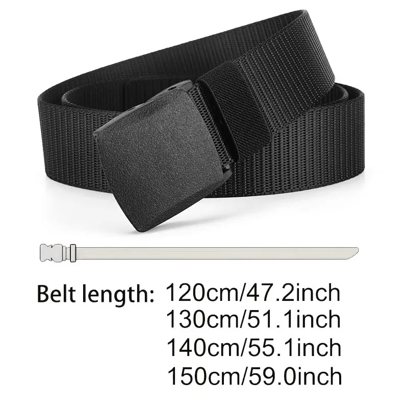 Nylon Belt Automatic Buckle Outdoor Multifunctional Tactical Canvas Belts Light Comfortable Non-metal Belt
