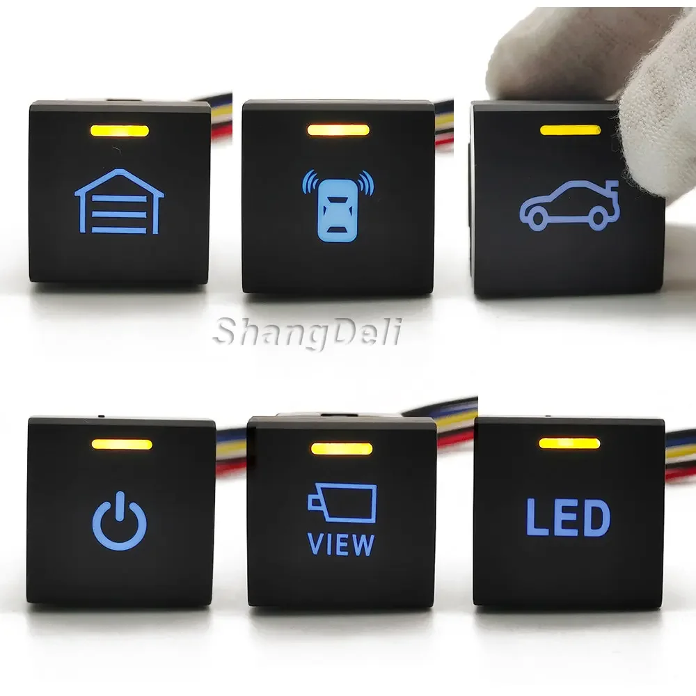 1 unidad de luz LED para coche, botón de vista de cámara, encendido y apagado, Sensor de Radar, accesorios de interruptor para Toyota Camry 2018 Rav4 2020 prado 150