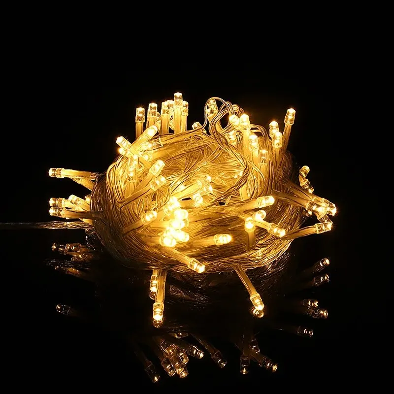 220V EU Plug 10M100LED กลางแจ้ง String Light Garlands ตกแต่งโคมไฟ Fairy สําหรับงานแต่งงานหน้าแรกวันหยุดไฟ