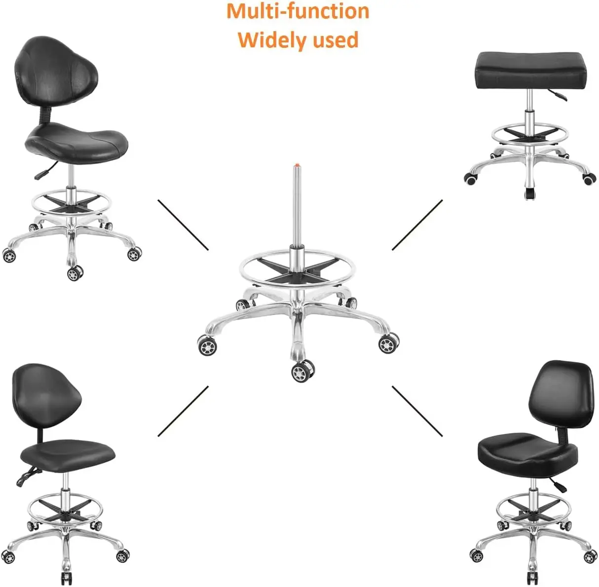 Bar Stool Foot Rest Ring Office Chair Foot Rest Attachment Convenient Assemble for Designer Chairs Furniture Parts