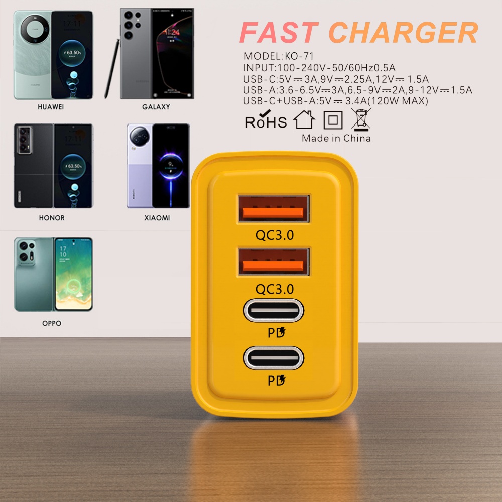 Зарядное устройство Xiaomi 120 Вт Сверхбыстрая зарядка Type-C GaN Зарядное устройство для телефона USB-C QC 3.0 Адаптер зарядного устройства для телефона для iPhone Samsung Xiaomi