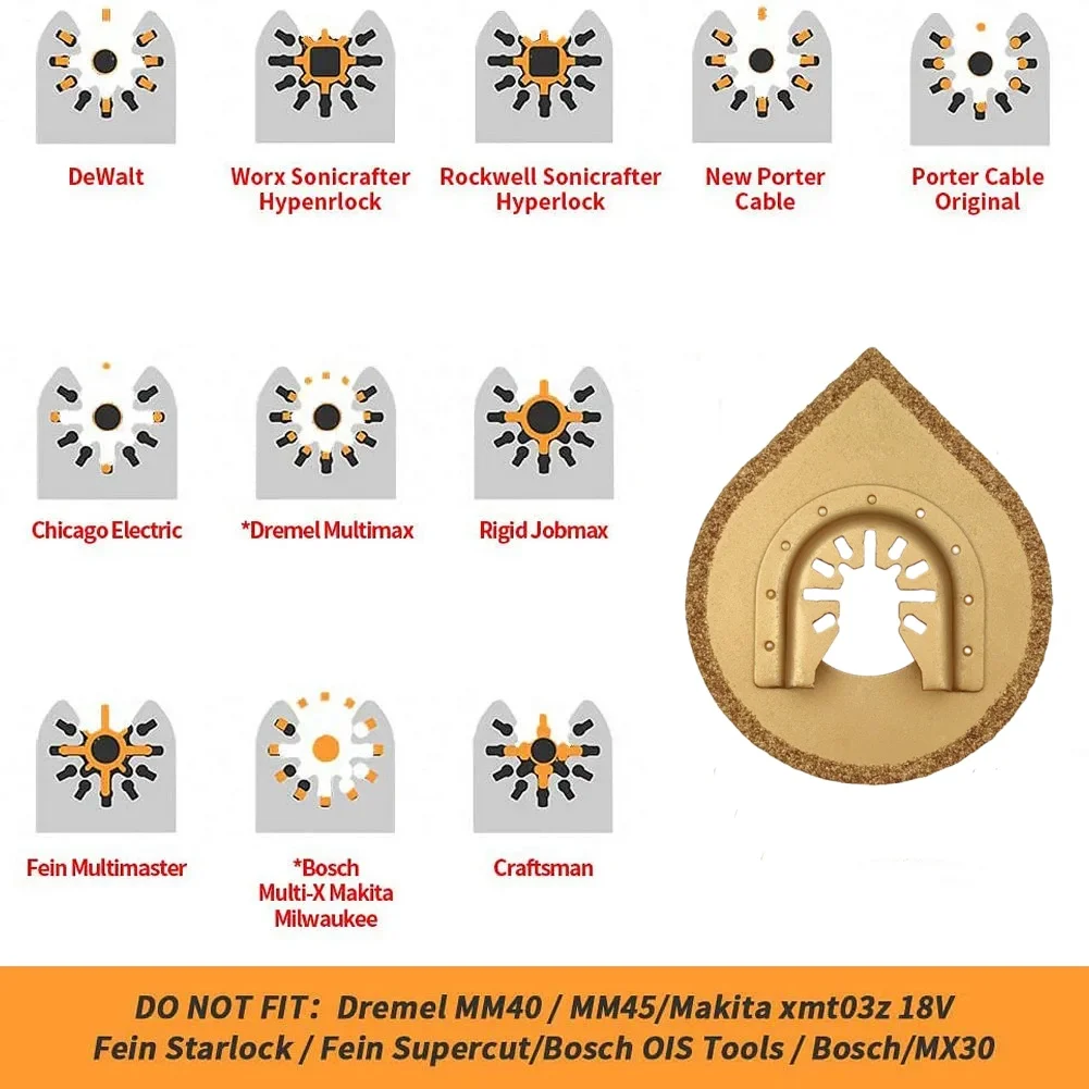 88mm Oszillierende Multitool Dreieck Hartmetall Raspel Sägeblatt Schleifen Klinge Wassertropfenförmige Schleifscheibe Trimmen Maschine Klinge
