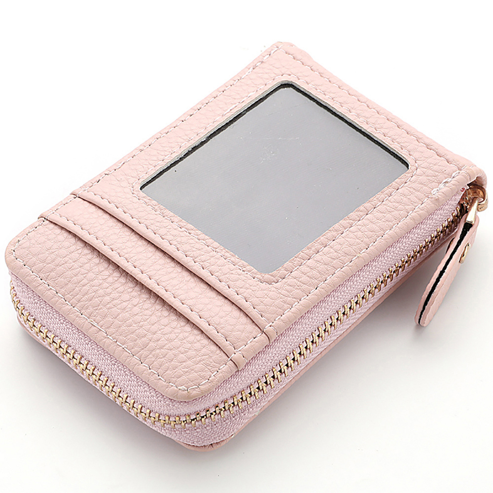 Borsa da donna con porta carte d'identità da donna con cerniera corta in pelle Pu moda