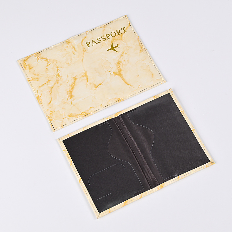 Funda para pasaporte con diseño de mármol Macaron, Clip para billetes de vuelo, porta documentos, porta pasaporte de viaje, tarjetero de identificación, billetera para pasaporte
