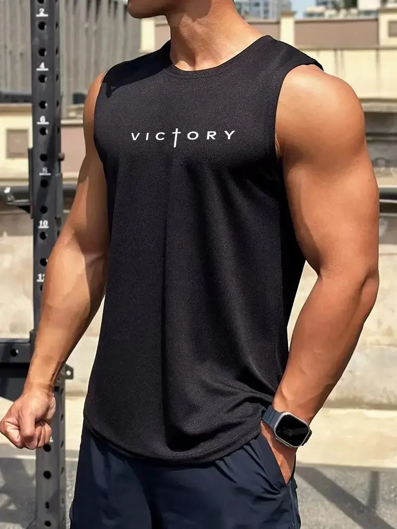 Outdoor Badminton Tennis Sports Men's Tank Tops Street Sleeveless Shirts Summer Casual Run Fitness Vest Fashion Gym T-shirts Man