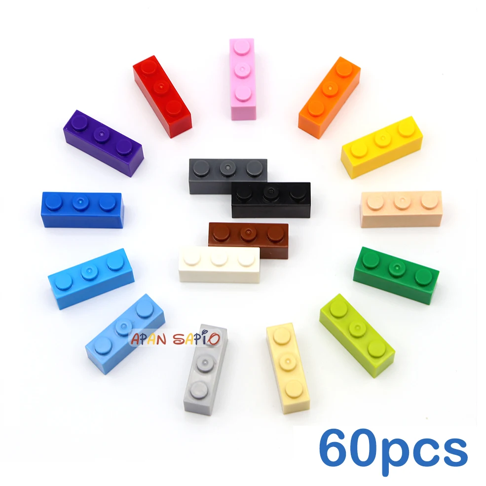 Bộ 60 DIY Khối Xây Dựng Dày Hình Viên Gạch 1X3 Chấm Bi Giáo Dục Sáng Tạo Kích Thước Tương Thích Với 3622 Nhựa Đồ Chơi dành Cho Trẻ Em