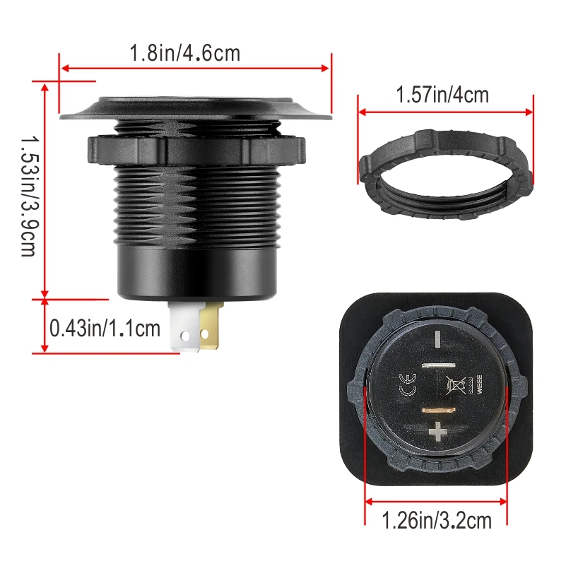 Автомобильное зарядное устройство PD3.0 и QC3.0, два порта USB C со светодиодной подсветкой, быстрая зарядка 12 В/24 В для адаптера Moto