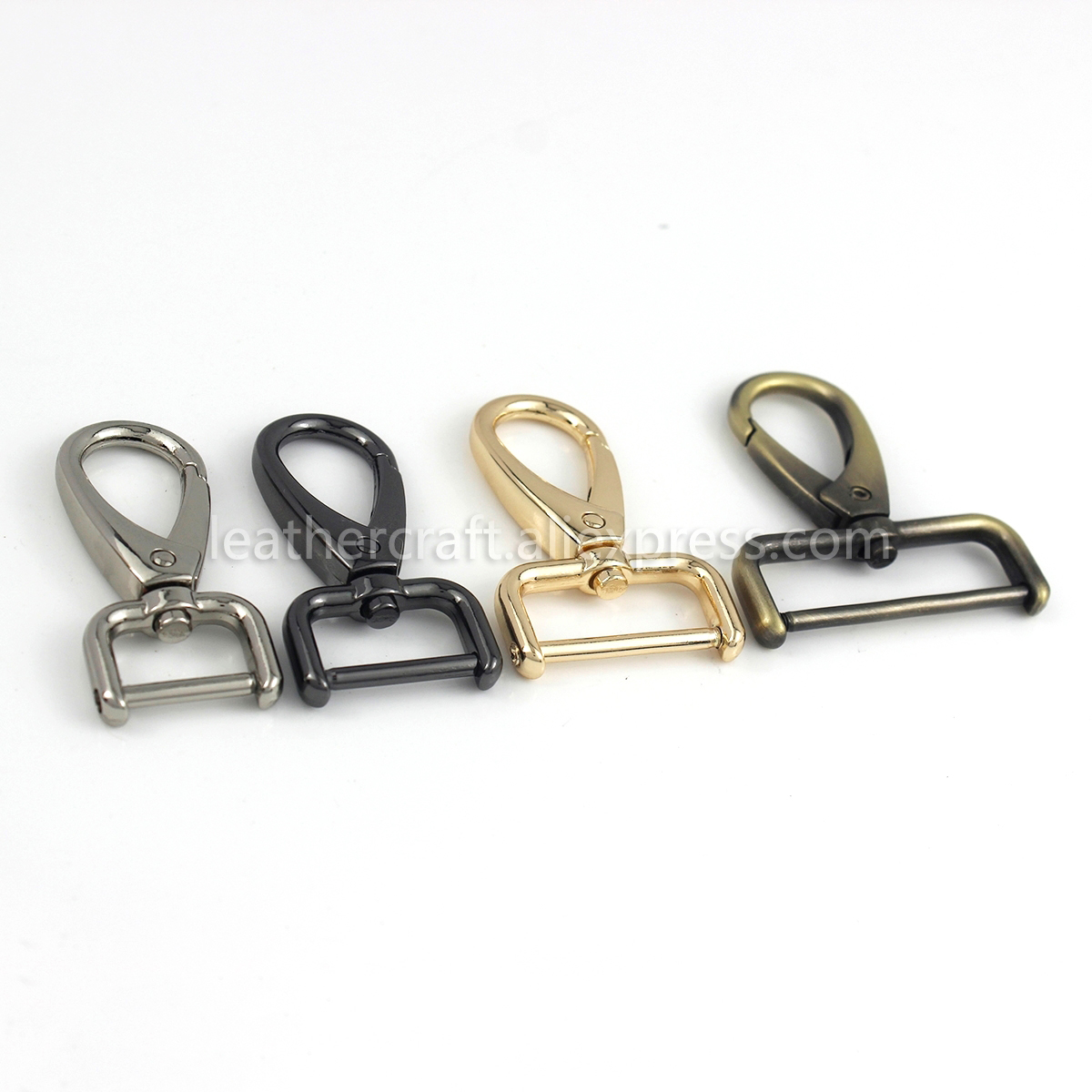 1 Chiếc Kim Loại Có Thể Tháo Rời Ốp Móc Kích Hoạt Kẹp Khóa Cho Dây Da/Dây Móc Khóa Webbing Thú Cưng Dây Xích Móc 5 kích Cỡ