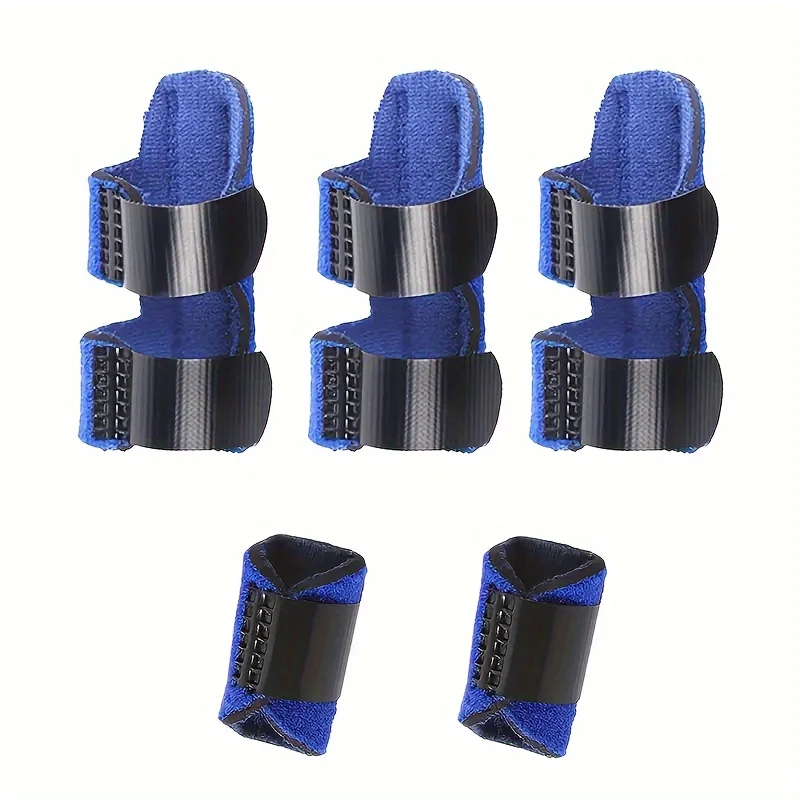 5pc Finger Support Set: 2 Thumb/Pinky Splints + 3 Finger Stabilizers (Index/Middle/Ring)