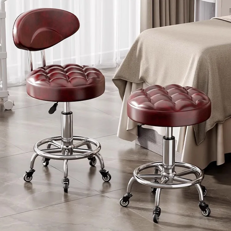 Giratoria-Chaise Rotative à Roulettes pour Barbier, Équipement Professionnel pour Salon de Coiffure