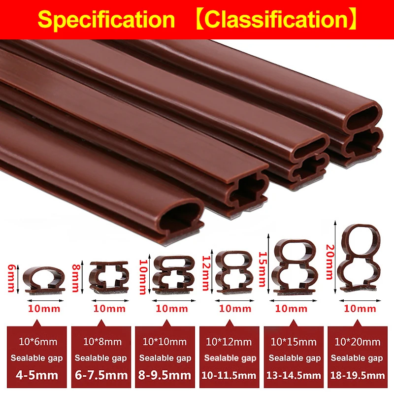 Clearance_6meter bande d'étanchéité en caoutchouc de Silicone Crash 10x6/8/10/12/15mm bande de string de porte insonorisée porte/fenêtre de sécurité scellée
