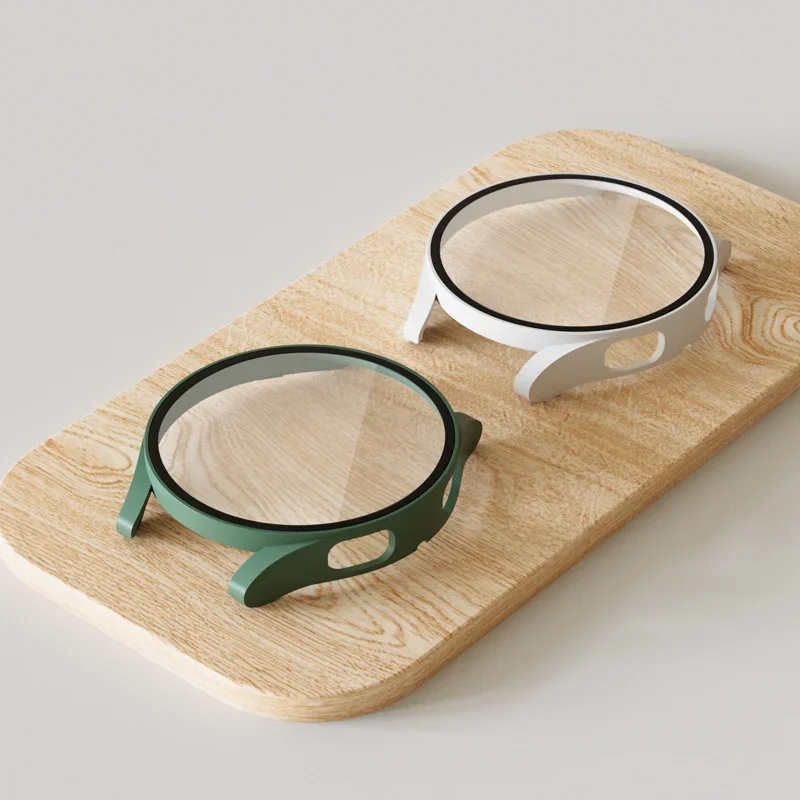 กระจกนิรภัย + กรณีสําหรับ Samsung Galaxy Watch 7/6/5/4 44 มม.40 มม.PC กันชนป้องกันหน้าจอ Galaxy นาฬิกา FE อุปกรณ์เสริม