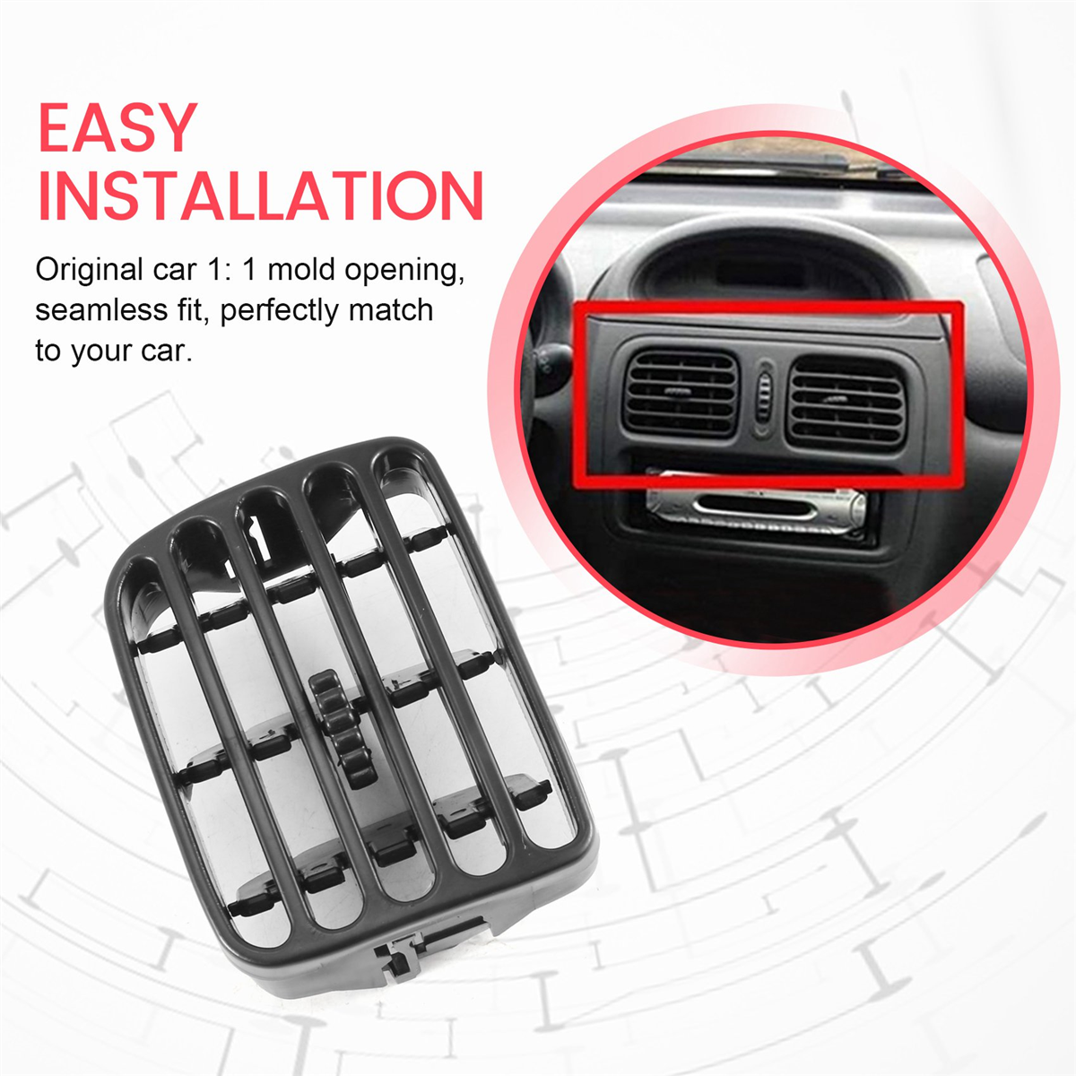 ルノークリオii 1998-2001/タリアi 2001-2006用のオートバイセンターコンソールのペア,エアジェット