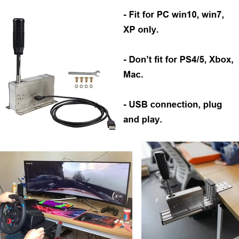 PC USB Racing Games Sequential Shifter H Gear Shift SIM For Logitech G920 G923 G25 G27 G29 Thrustmaster T300RS/GT T500 For ETS2