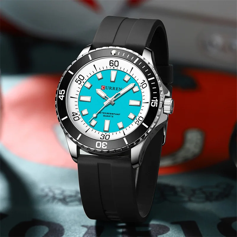 Reloj Curren 8448 para hombre, reloj de pulsera de cuarzo de lujo alta gama, reloj deportivo Simple resistente al agua para hombre, reloj luminoso