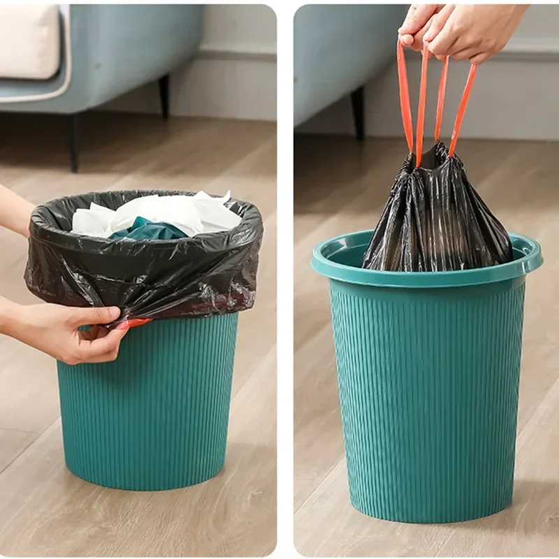 Disposable Thickened Garbage Bag Vest Type Trash Can Storage Bag Household Kitchen Plastic Bag 1Roll Pañalera Sac Pour Couches