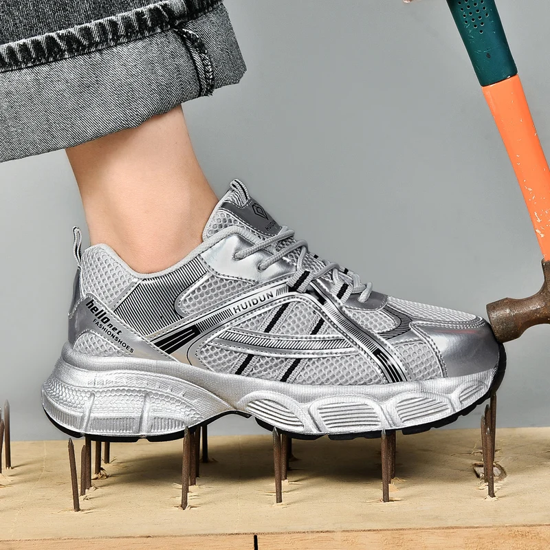 Women tennis work safety Shoes Comfor security shoes woman working Sneakers Lightweigh Breathable Non-Slip summer work boots