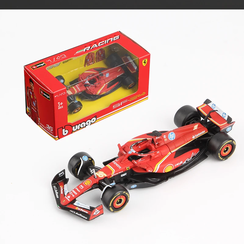 Bburago 1:43 2024 F1 Modello di auto in lega Formula Racing Die Cast Toy SF24 RB20 W15 MCL38 Red Bull Mercedes Nuova stagione