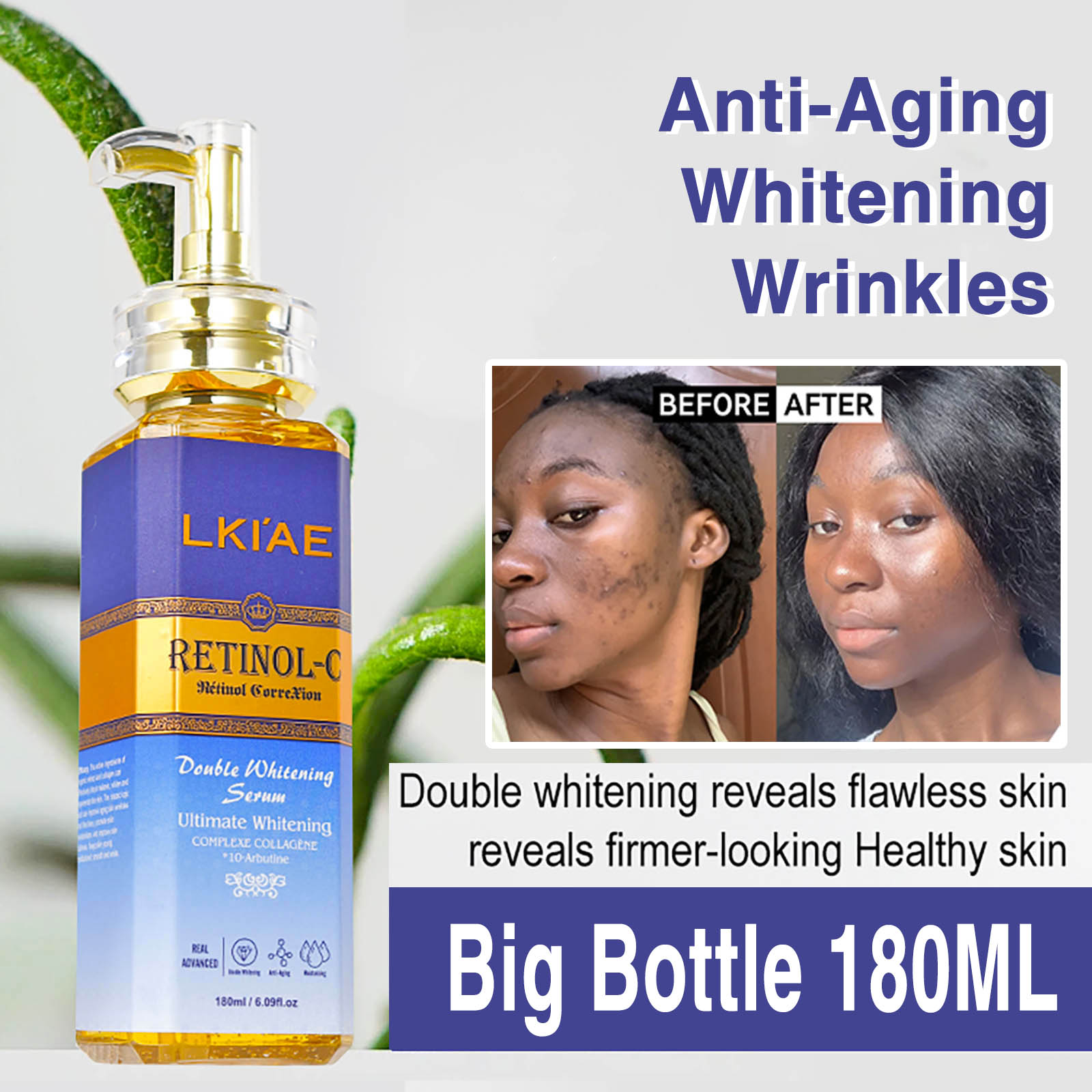 Conjunto de loção iluminadora brilhante, limpador, lavagem, rejuvenescedor, feminino, clareamento facial, conjunto de cuidados com a pele (novo) para pele escura