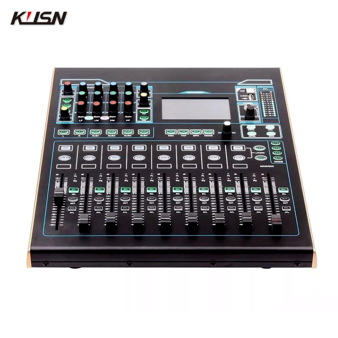 KF-20 20 Channel 6 Group Professional Audio Mixing Console Digital Sound Mixer Console With 7-inch Touchscreen Display USB