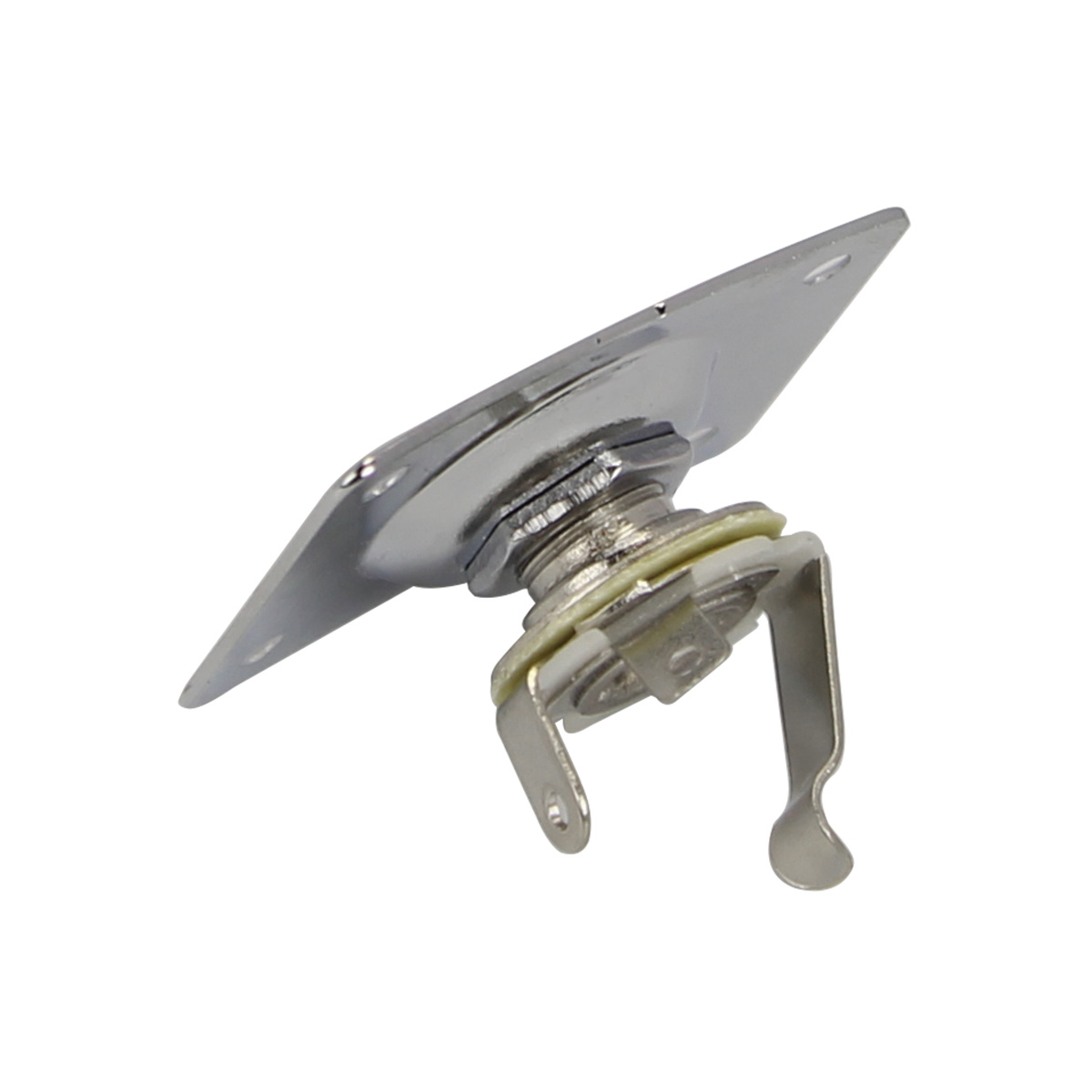 FLEOR 1 Uds conector de salida de guitarra 6,35mm 1/4 Mono Jack Socket JackPate estilo cuadrado para guitarra eléctrica, plata/negro elegir