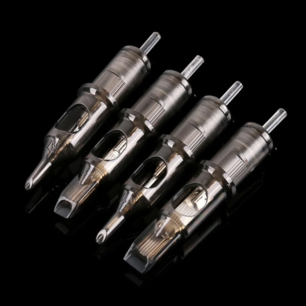 10 個 0.35 ミリメートル使い捨て半アートメイクタトゥーカートリッジ針眉毛タトゥーペンマシン用品 M1 RS RL RM ブラウン新
