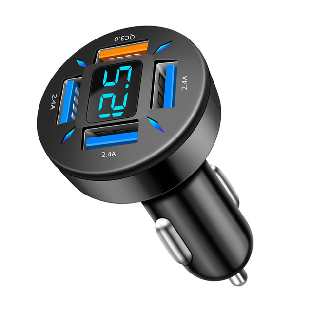 カーチャージャー急速充電シガレットアダプター4ポートusb a usb c急速充電電話充電器iphone xiaomi用