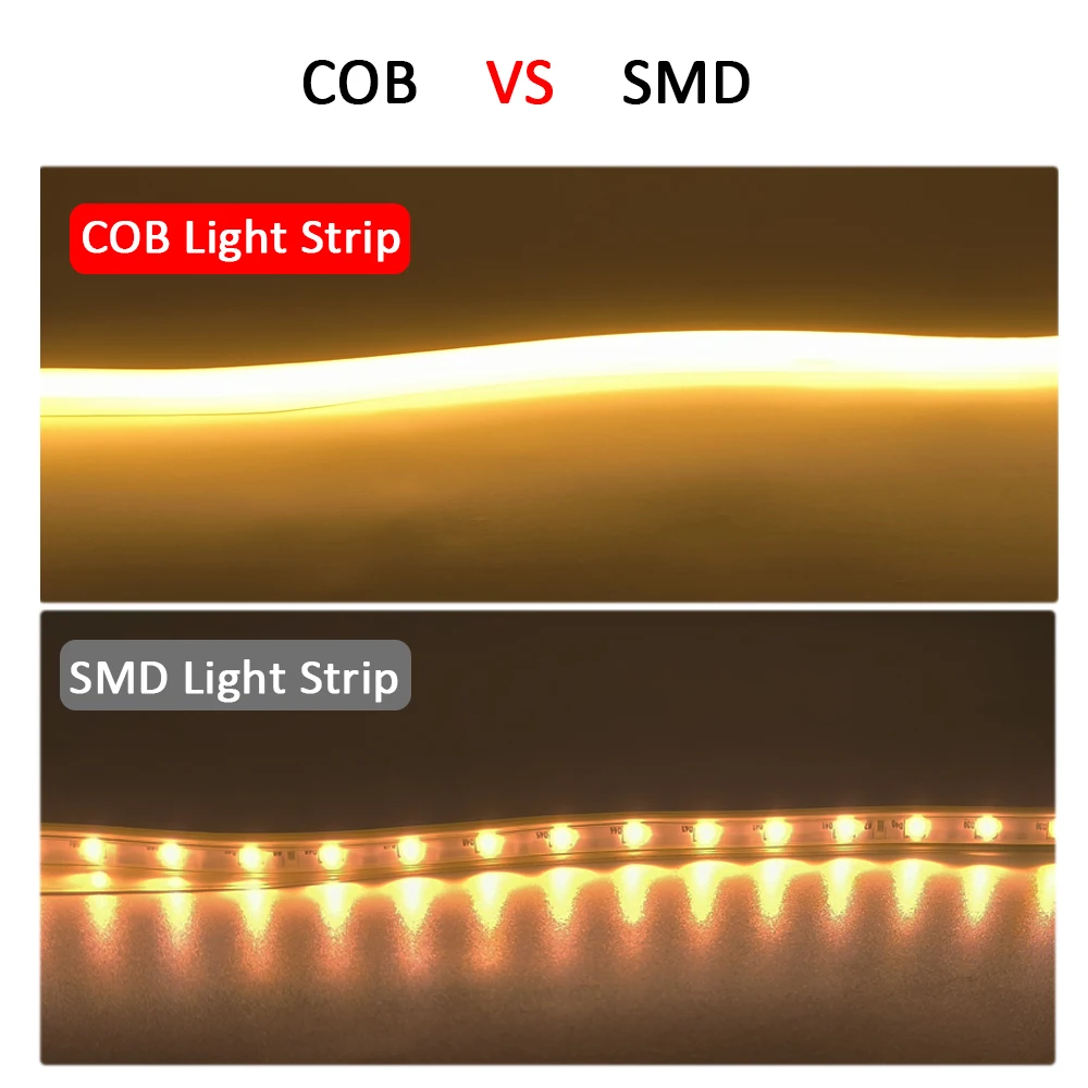220V Led 스트립 고휘도 COB LED 스트립 220V 유연한 리본 방 침실 주방 야외 정원 조명