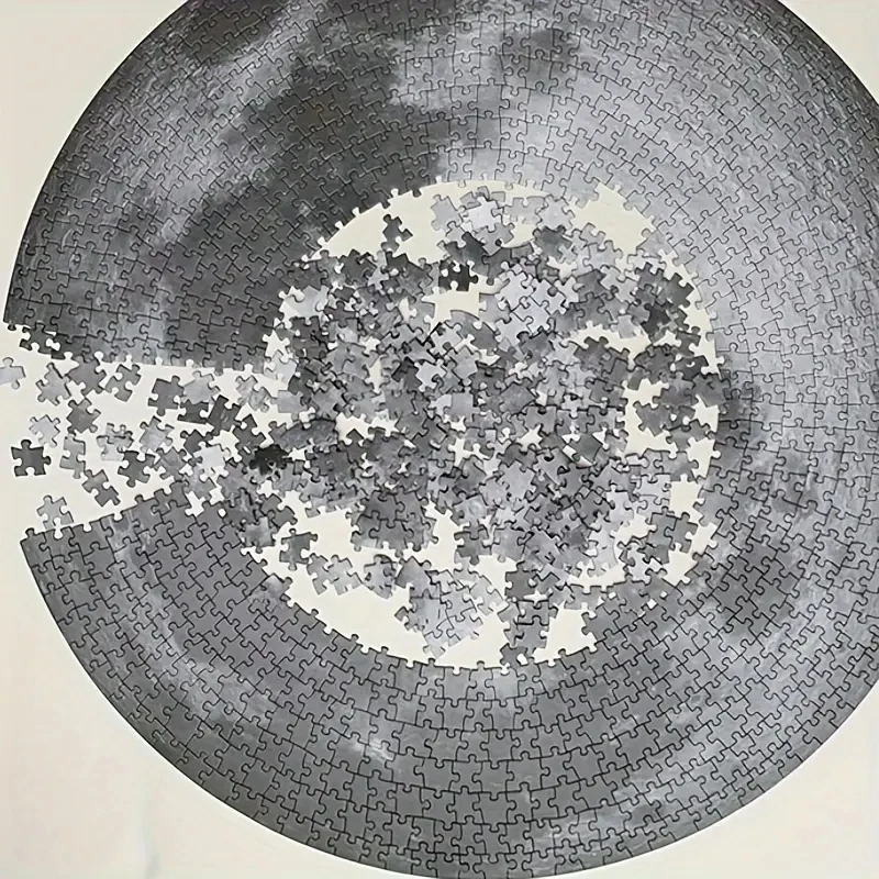 Adult Round Puzzle 1000 Pieces Moon Challenge Games Learning Educational Puzzle Moon Puzzle Space Flat Puzzle Difficult  Toys
