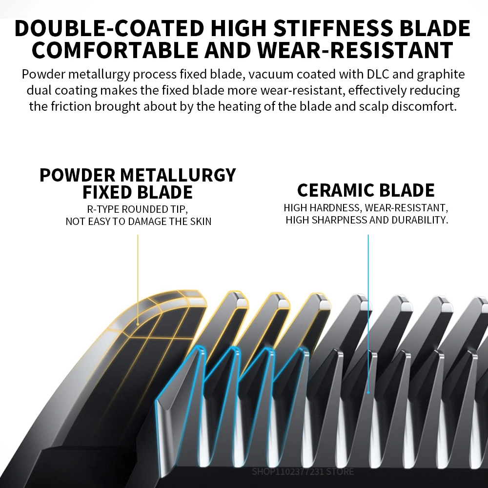 XIAOMI MIJIA tondeuse à cheveux 2 Machine de découpe tondeuse tondeuses professionnelles lame en alliage de titane Rechargeable barbier rasoir Cutter